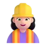 Woman Construction Worker: Light Skin Tone Emoji 👷🏻‍♀️ image - Microsoft 3D Fluent style