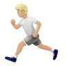 Person Running: Medium-Light Skin Tone Emoji 🏃🏼 image - Apple style