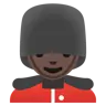 Man Guard: Dark Skin Tone Emoji 💂🏿‍♂️ image - Google Noto Color style