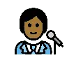 Singer: Medium-Dark Skin Tone Emoji 🧑🏾‍🎤 image - OpenMoji style