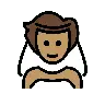 Person With Veil: Medium Skin Tone Emoji 👰🏽 image - OpenMoji style