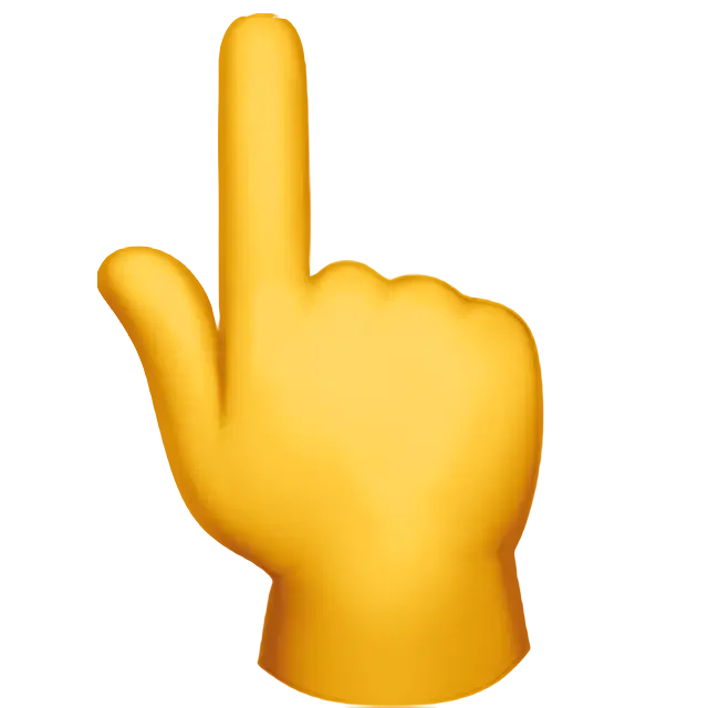 Index de revers de main blanc pointant vers le haut