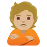 Person Pouting: Medium-Light Skin Tone Emoji 🙎🏼 image - Google Noto Color style