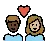 Couple With Heart: Person, Person, Dark Skin Tone, Medium-Light Skin Tone