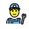 Man Mechanic Emoji 👨‍🔧 image - OpenMoji style