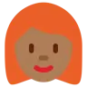Woman: Medium-Dark Skin Tone, Red Hair Emoji 👩🏾‍🦰 image - Twitter / X (Twemoji) style