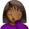 Woman Facepalming: Medium-Dark Skin Tone Emoji 🤦🏾‍♀️ image - Apple style