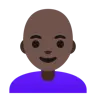 Woman: Dark Skin Tone, Bald Emoji 👩🏿‍🦲 image - Google Noto Color style