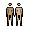 People Holding Hands: Medium Skin Tone, Medium-Light Skin Tone Emoji 🧑🏽‍🤝‍🧑🏼 image - OpenMoji style