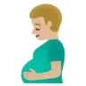 Pregnant Man: Medium-Light Skin Tone Emoji 🫃🏼 image - Google Noto Color style