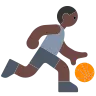Person Bouncing Ball: Dark Skin Tone Emoji ⛹🏿 image - Tossface style