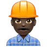 Construction Worker: Dark Skin Tone Emoji 👷🏿 image - WhatsApp style