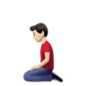 Man Kneeling: Light Skin Tone Emoji 🧎🏻‍♂️ image - Apple style