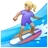 Woman Surfing: Medium-Light Skin Tone