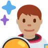 Man Astronaut: Medium Skin Tone Emoji 👨🏽‍🚀 image - Twitter / X (Twemoji) style