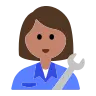 Woman Mechanic: Medium Skin Tone Emoji 👩🏽‍🔧 image - Tossface style