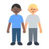 Men Holding Hands: Medium-Dark Skin Tone, Medium-Light Skin Tone Emoji 👨🏾‍🤝‍👨🏼 image - Tossface style