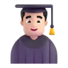 Man Student: Light Skin Tone Emoji 👨🏻‍🎓 image - Microsoft 3D Fluent style