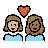 Couple With Heart: Woman, Woman, Medium-Light Skin Tone, Medium-Dark Skin Tone