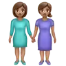 Women Holding Hands: Medium Skin Tone Emoji 👭🏽 image - WhatsApp style