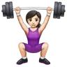 Woman Lifting Weights: Light Skin Tone Emoji 🏋🏻‍♀️ image - WhatsApp style