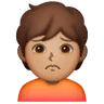 Person Frowning: Medium Skin Tone Emoji 🙍🏽 image - Samsung style