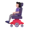 Woman In Motorized Wheelchair: Light Skin Tone Emoji 👩🏻‍🦼 image - Microsoft 3D Fluent style