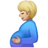 Pregnant Man: Medium-Light Skin Tone Emoji 🫃🏼 image - Samsung style