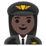 Woman Pilot: Dark Skin Tone Emoji 👩🏿‍✈️ image - Google Noto Color style