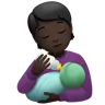 Person Feeding Baby: Dark Skin Tone Emoji 🧑🏿‍🍼 image - Apple style