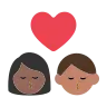 Kiss: Woman, Man, Medium-Dark Skin Tone, Medium Skin Tone Emoji 👩🏾‍❤️‍💋‍👨🏽 image - Tossface style