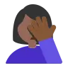 Woman Facepalming: Medium-Dark Skin Tone Emoji 🤦🏾‍♀️ image - Tossface style