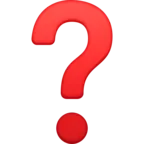 Czarny ornament ze znakiem zapytania Emoji ❓ image - Facebook Meta style