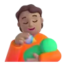Person Feeding Baby: Medium Skin Tone Emoji 🧑🏽‍🍼 image - Microsoft 3D Fluent style