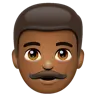 Man: Medium-Dark Skin Tone Emoji 👨🏾 image - WhatsApp style