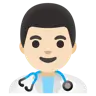 Man Health Worker: Light Skin Tone Emoji 👨🏻‍⚕️ image - Google Noto Color style