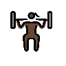 Woman Lifting Weights: Dark Skin Tone Emoji 🏋🏿‍♀️ image - OpenMoji style