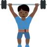 Man Lifting Weights: Dark Skin Tone Emoji 🏋🏿‍♂️ image - Twitter / X (Twemoji) style
