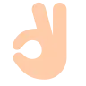 Ok Hand: Light Skin Tone Emoji 👌🏻 image - Tossface style