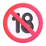 Emoji Nessuno sotto il simbolo di diciotto anni 🔞 image - Microsoft 3D Fluent style