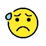 Emoji Affrontare con bocca aperta e sudore freddo 😰 image - OpenMoji style