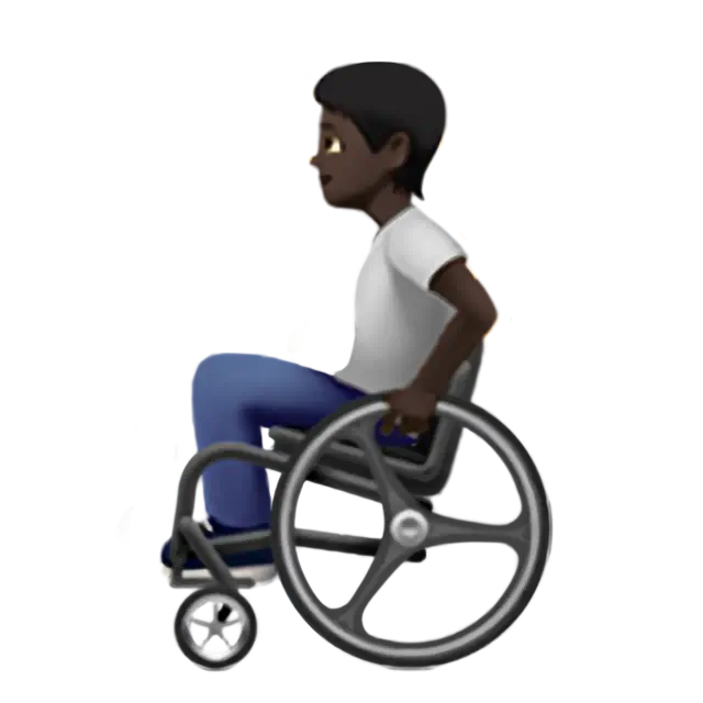 Person In Manual Wheelchair: Dark Skin Tone