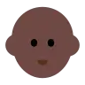 Person: Dark Skin Tone, Bald Emoji 🧑🏿‍🦲 image - Tossface style