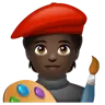 Artist: Dark Skin Tone Emoji 🧑🏿‍🎨 image - WhatsApp style