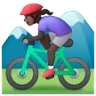 Woman Mountain Biking: Dark Skin Tone Emoji 🚵🏿‍♀️ image - Samsung style