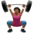Woman Lifting Weights: Medium-Dark Skin Tone