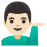 Man Tipping Hand: Light Skin Tone Emoji 💁🏻‍♂️ image - Google Noto Color style