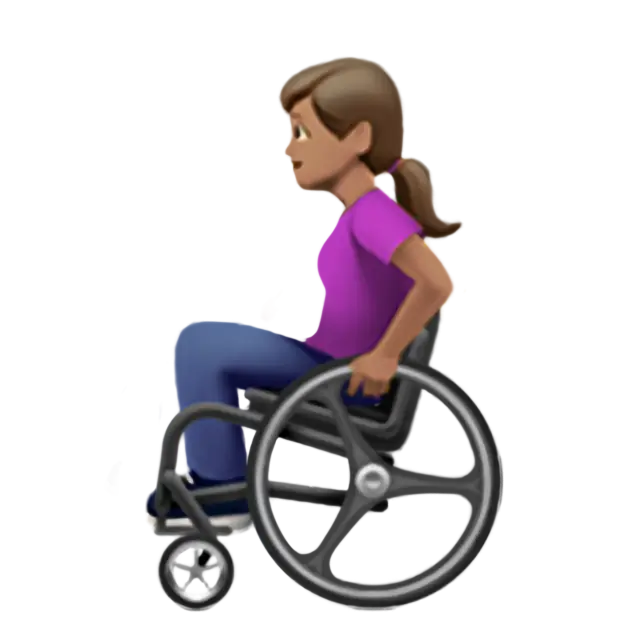 Woman In Manual Wheelchair: Medium Skin Tone
