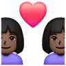 Couple With Heart: Woman, Woman, Dark Skin Tone Emoji 👩🏿‍❤️‍👩🏿 image - Samsung style