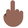 Middle Finger: Medium-Dark Skin Tone Emoji 🖕🏾 image - Tossface style